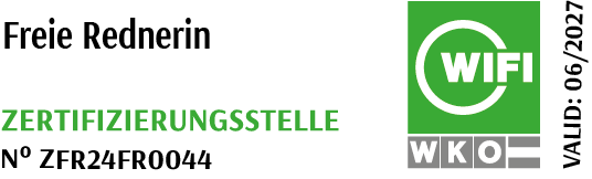 Badge Zertifizierte Freie Rednerin Simone Berger